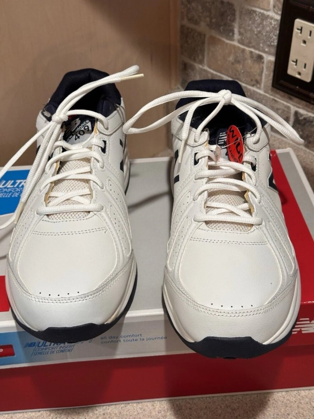 New Balance MX409WN3 Mens 409 White/Navy Size 12 Wide Cross‑Training Shoes, NIB